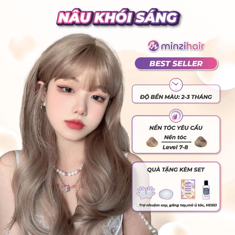 Thuốc nhuộm tóc Nâu khói sáng - Lên từ nền tẩy - Minzihair