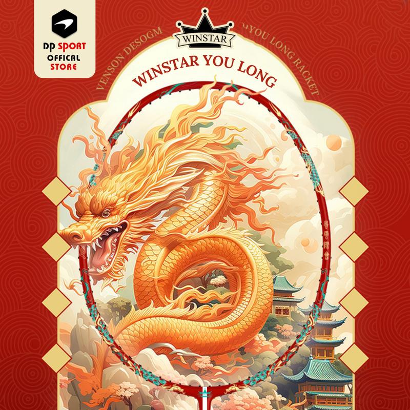 Vợt Cầu Lông Đơn Winstar You Long Căng Sẵn 11Kg_4U, Vợt Carbon 100% Cao Cấp SIêu Bền, Siêu Nhẹ, Độ Bền Cao