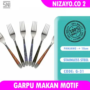 Garpu makan segi 18gr isi 12  model batik DS 2