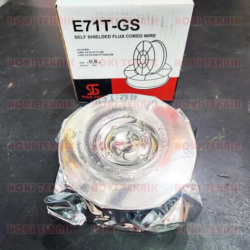 Kawat Las Mig Tanpa Gas Flux Core 0.8 mm Tigajaya 1 KG 0