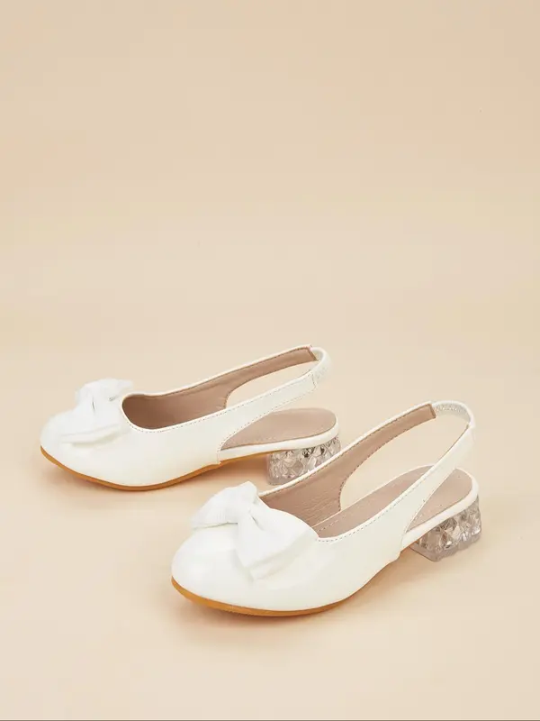 Girl's Elegant Bowknot Design High Heel Shoes, Cute Comfortable Princess Shoes for Party, Daily Clothing Decor for Kids 2