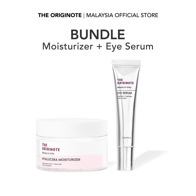 The Originote 2in1 Bundle Hyalucera Moisturizer Gel + Eye Serum eye  serum -  Ceramide Hyaluronic Moisturizer Gel Krim Muka Siang Malam, Serum Mata, Penghilang Lingkaran Hitam