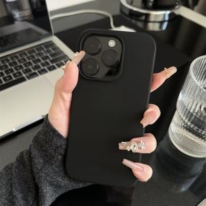 Dark Black Grey Frosted Soft Silicon Phone Case For iP iPhone 7 8 14 15 Plus X XR XS Max 11 12 13 Mini 14 15 16 Pro Max SE 2020 2022 Big Hole Casing Apple Gifts