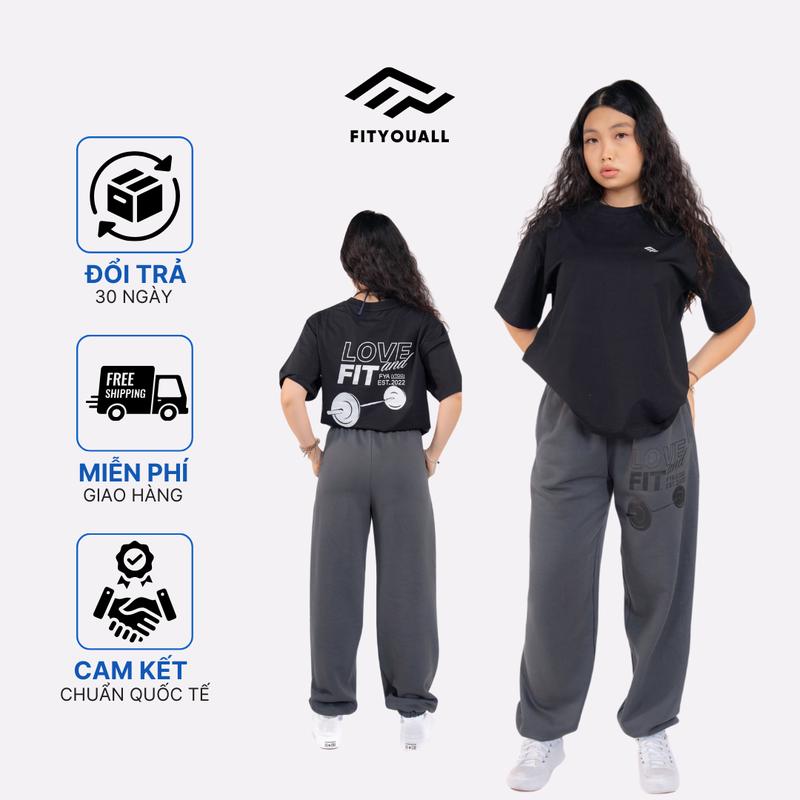 Quần Jogger Thể Thao Tập Gym Unisex 100% Cotton Love & Fit Collection FitYouAll 2