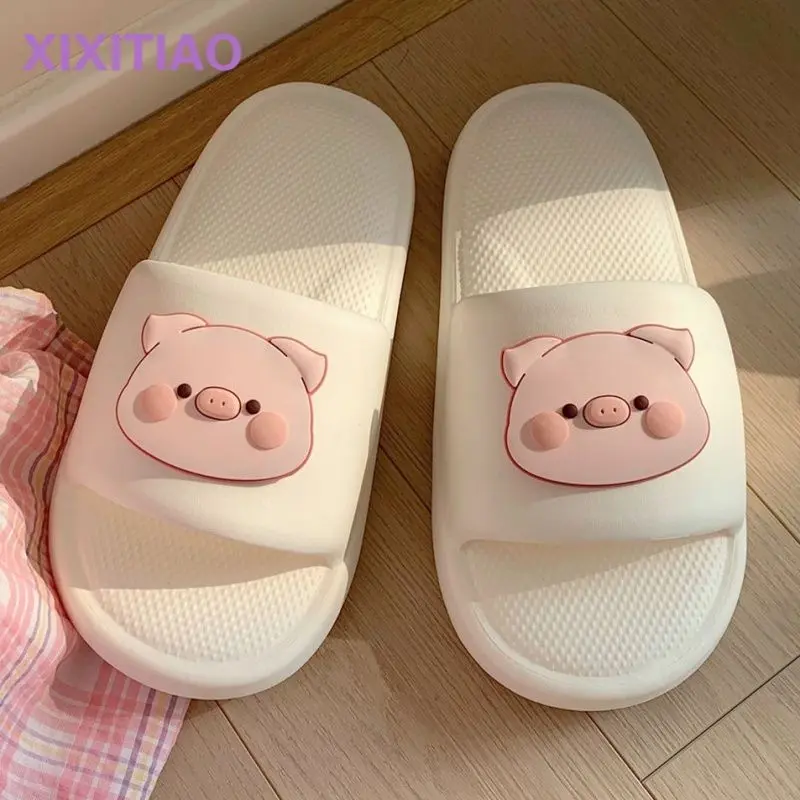 Dép Lê Đế Mềm, Eva Heo Hồng, Phong Cách Bé Gái Mỏng, Giày Nữ Mùa Hè, Thường Ngày Trong Nhà, Không Trơn Trượt DéP Slipper Women Có Quai