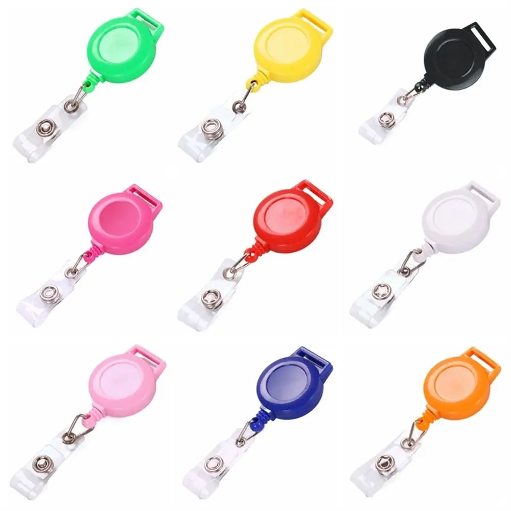 Work Card Square Nurse Badge Holder Belt Clip Name Tag Retractable Badge Reel Keychain Keyring Clips Easy To Pull Buckle School Student