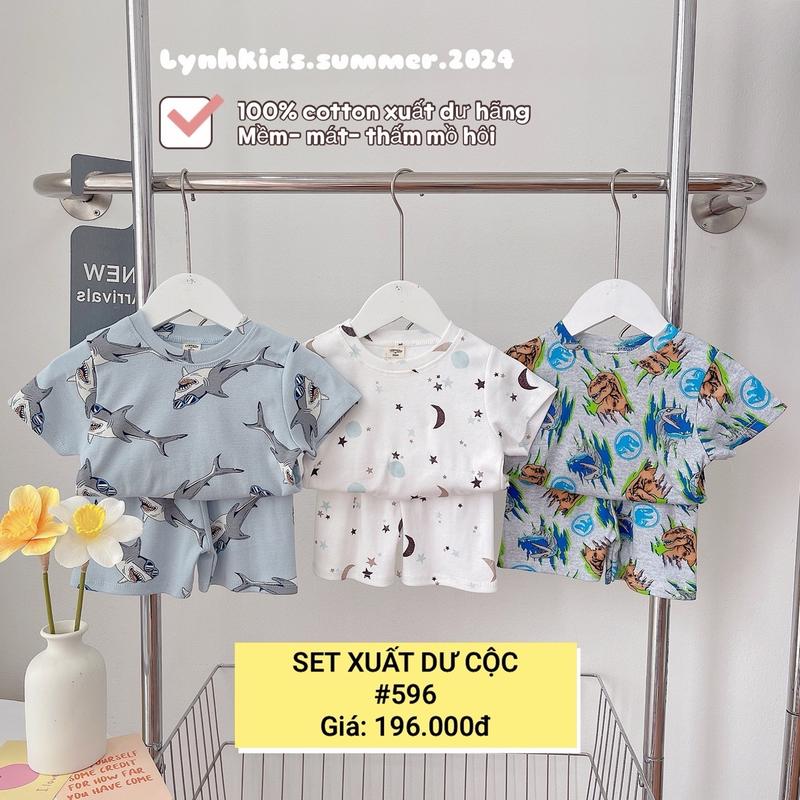 Set 3 bộ quần áo Cotton cộc tay Bé Trai  , bộ quần áo cộc tay cho bé trai mặc mùa hè 4