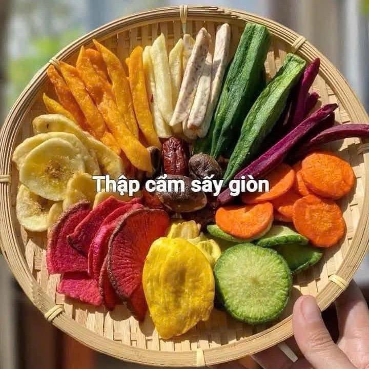 Trái cây thập cẩm rau củ quả sấy giòn Thức Ăn Snack Food  ( xuất hoá đơn công ty đầy đủ)