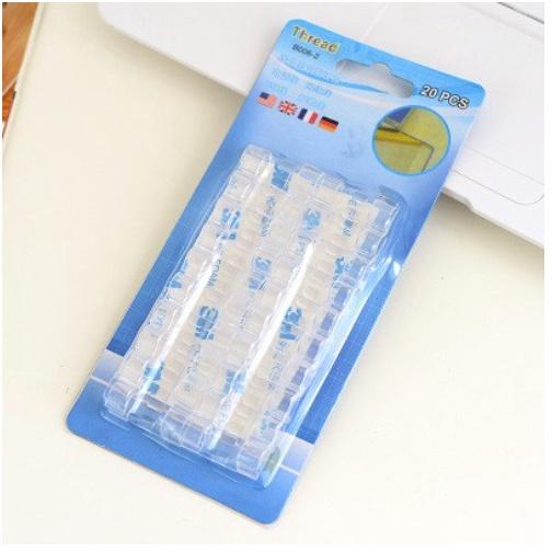 Vỉ 20 Nẹp Cố Định Dây Điện, Dây Sạc Điện Thoại Bằng Nhựa Trong Suốt 2