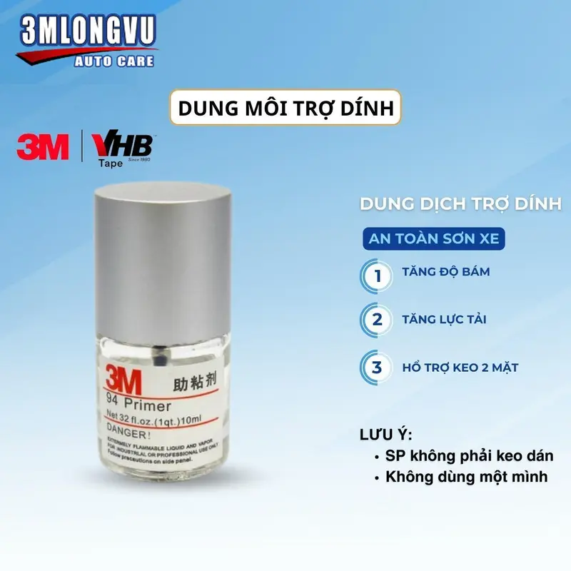 Keo Trợ Dính 3M 94 Primer Tăng Độ Kết Dính Cho Băng 2 Mặt, Hỗ Trợ Dán Phụ Kiện Xe - 3M Long Vu 0