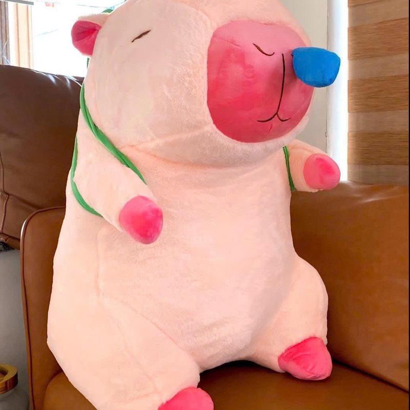 Gấu bông Chuột Lang Nước Capybara Size 50cm (Khổ Vải) Đeo Balo Rút Mũi khổng lồ Thú Bông Thú Nhồi Bông Toy Đồ Chơi
