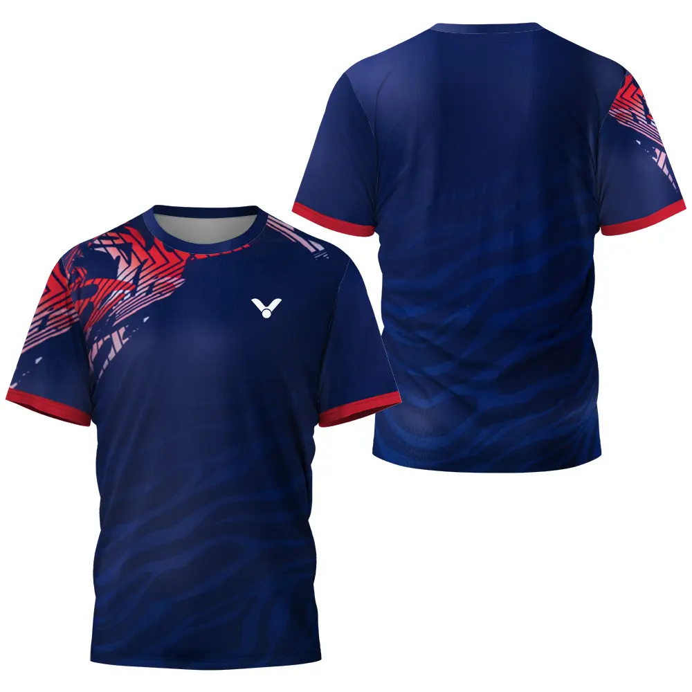 Kemeja-T Sukan, Victor, Pakaian Sukan, Sesuai untuk Badminton, Baju Atasan Lelaki dan Wanita, Longgar dan Selesa, Pakaian Musim Panas, Bernafas, Kemeja-T Sukan Outdoor Sport Serbaguna