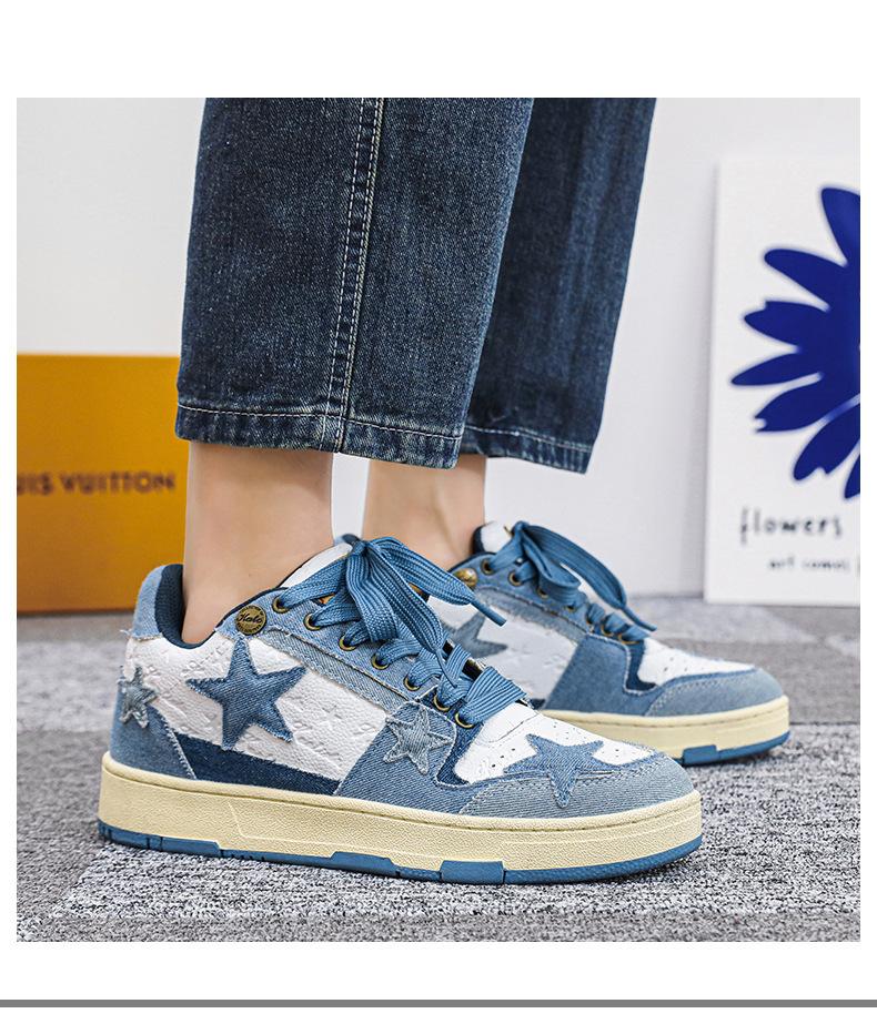 Product Introduction of Giày Nam, Bộ Sưu Tập Mùa Lò Xo Mới, Giày Denim Maillard, Họa Tiết Ngôi Sao, Giày Thể Thao, Dễ Phối Đồ Thường Ngày Thời Trang Độc Đáo Giày Thể Thao, Thời Trang Và Thanh Lịch, Dễ Phối Đồ 20