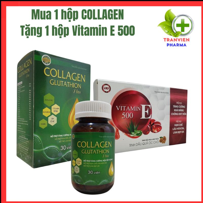 MUA COLLAGEN GLUTATHION TẶNG VITAMIN E 500, HỖ TRỢ CẢI THIỆN NỘI TIẾT TỐ NỮ,  HỖ TRỢ LÀM ĐẸP DA – HỘP 30 VIÊN glutathione 1