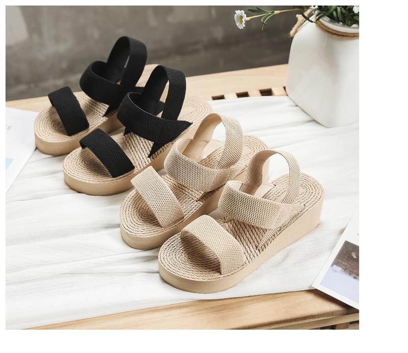 Product Introduction of New Arrival lady wedge sandals heels Beach sandal 2