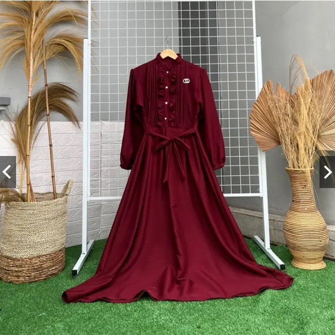 CRINCLE SHAKILA DRESS WANITA FREE BROSS / MAXI DRESS SIMPLE ELEGANT / GAMIS WANITA MUSLIMAH 2