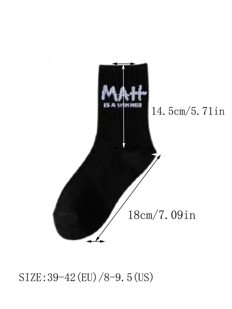 Product Introduction of Men's 10 Pairs Cartoon & Letter Print Crew Socks, Casual Moisture Wicking Mid-calf Socks, Soft Comfy Breathable Socks for All Seasons Daily Wear 1