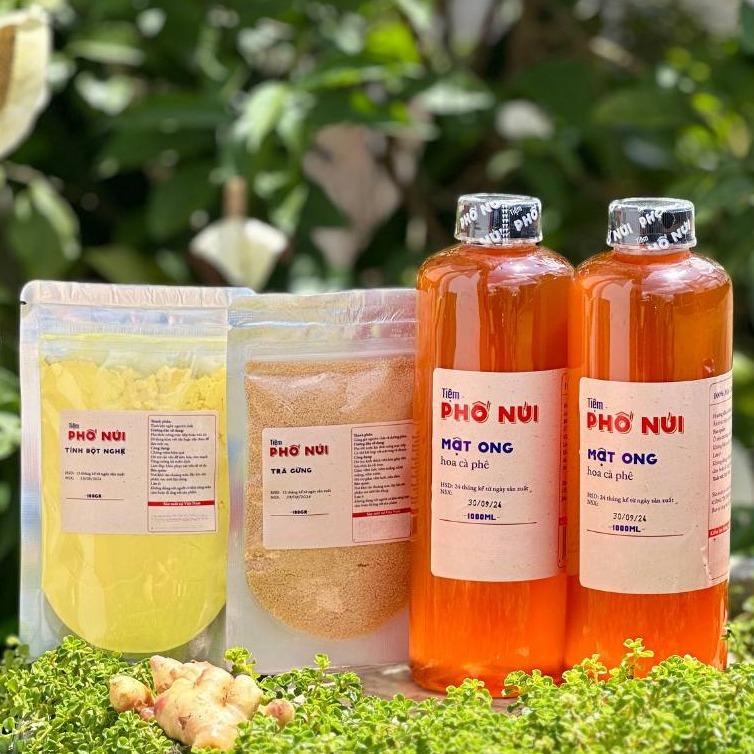 Combo 4 2l Mật Ong Hoa Cà Phê + 100Gr Tinh Bột Nghệ + 100Gr Trà Gừng - Tiệm Phố Núi