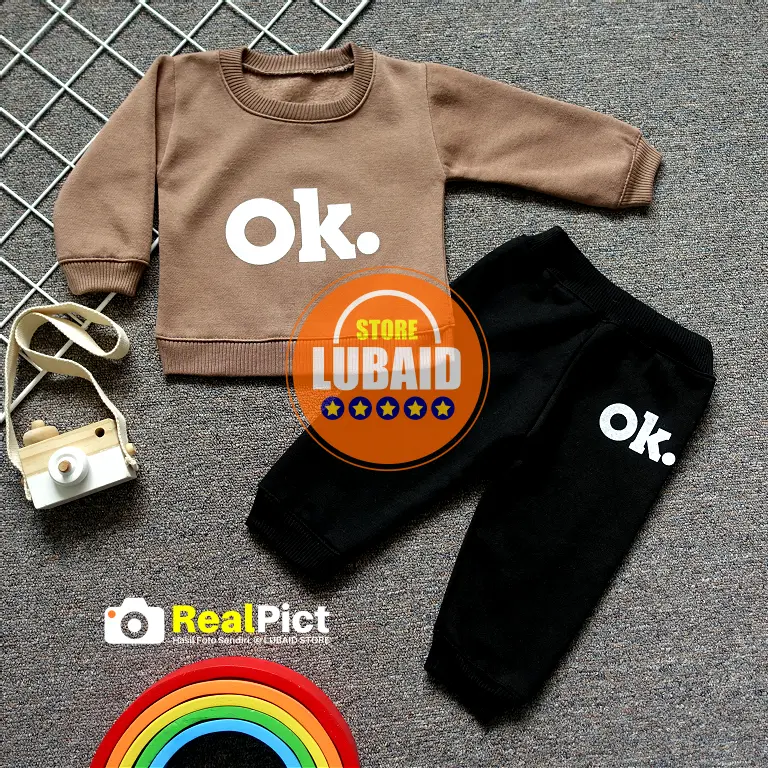[SJK-RF12] LUBAID STORE, Setelan Sweater Fleece Anak 1 - 2 Tahun, Jaket Bayi RED FOREST OK, Outfit Hangat Lengan Panjang Balita Laki-Laki dan Perempuan, Motif Cewek Cowok, Anti Dingin untuk Musim Hujan, Termurah Terlaris Original, Lembut Adem Berkualitas 1