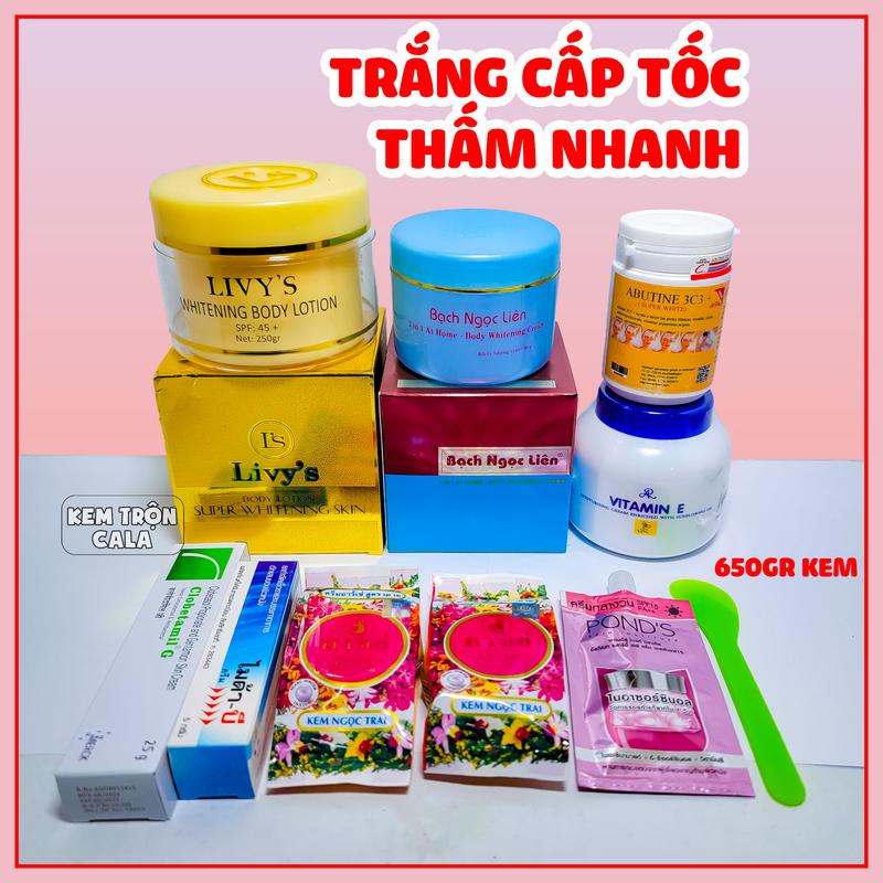 Combo kem body Livy Bạch Ngọc Liên hỗ trợ làm đẹp da body bộ 650gr Dưỡng body Nữ