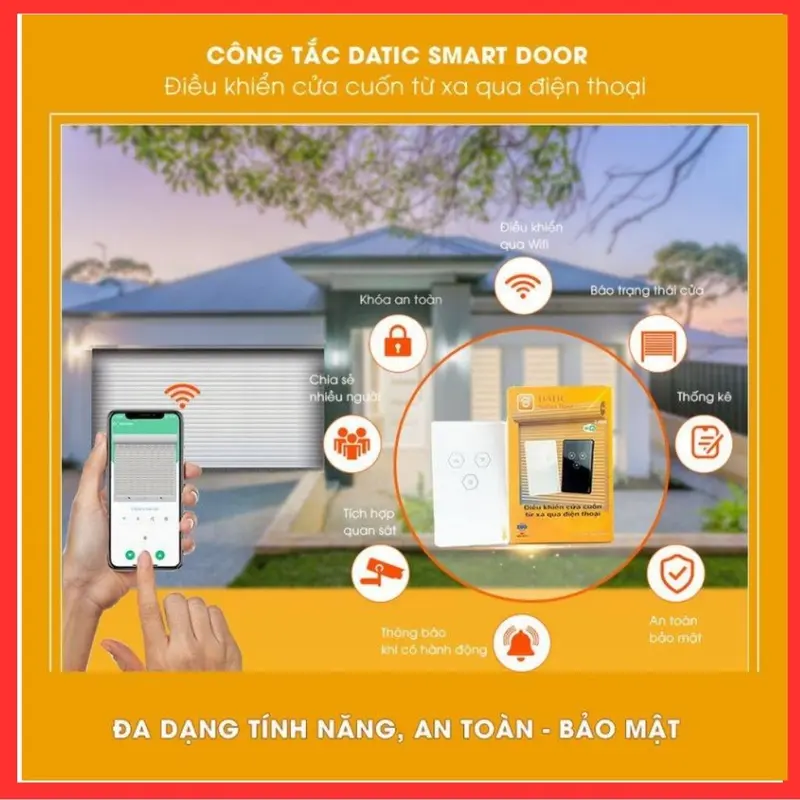 Công tắc cửa cuốn Datic Smart Door kết nối Wifi điều khiển cửa cuốn từ xa qua điện thoại 6