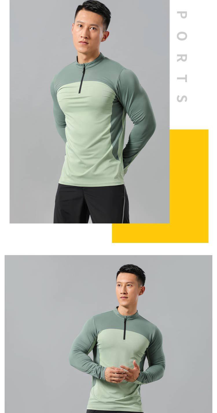Product Introduction of Áo Thun Dài Tay Thể Thao, Dành Cho Nam Giới, Chạy Bộ, Cổ Chân Đế Nửa Khóa Kéo, Màu Trơn Áo Thể Dục, Áo Tập Luyện, Co Giãn, Nhanh Khô Sport Top 14