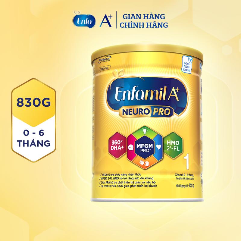 Sữa Bột Enfamil A+ Neuropro 1 - FL HMO Vị Nhạt Dễ Uống – 830g cho bé 0-6 tháng 0
