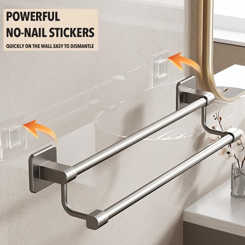 Product Introduction of Towel Bar Punch-Free Wall-Mounted Kitchen Bathroom Rag Bath Towel Storage Rod Organizer Household Detachable Towel Hanging Rack Napkin Holder 20