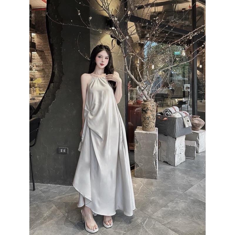 Sét Đầm lụa Maxi dáng dài + Áo choàng siêu đẹp lên dáng sang chảnh