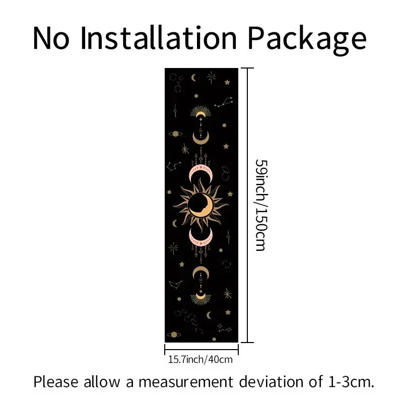 Boho Style Lunar Phase Print Tapestry, 1 Count Lunar Eclipse Cycle Wall Hanging Tapestry, Sun & Moon Pattern Hanging Decor, Summer Gift Ideas 1