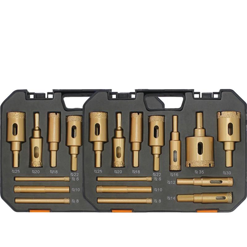 Product Introduction of Fiber Welded Hole Saw Drill Bit Set, 2 Sets Professional Drill Bit Set for Tile, Marble, Glass and Ceramics, Power Tool Accessories 0
