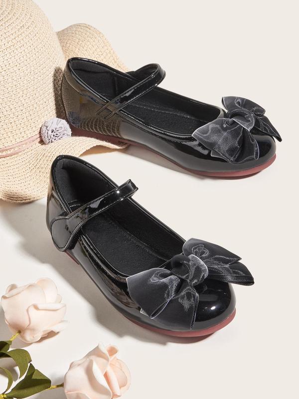 2023 1 Pair Girl's Elegant Cute Bowknot Design Flat Shoes, Comfortable Solid Color Slip-on Ballet Flats, Fashionable Flats For Kids 3