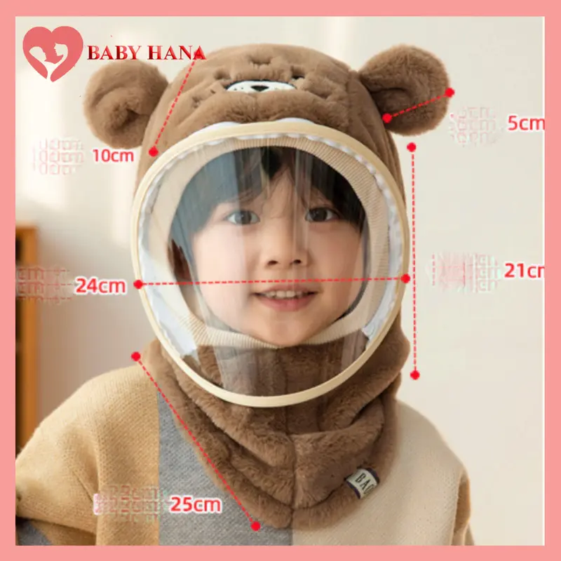 Mũ Len Trùm Đầu Giữ Ấm Có Kính Chắn Giọt Bắn, Chống Gió Chống Bụi Cho Bé 1