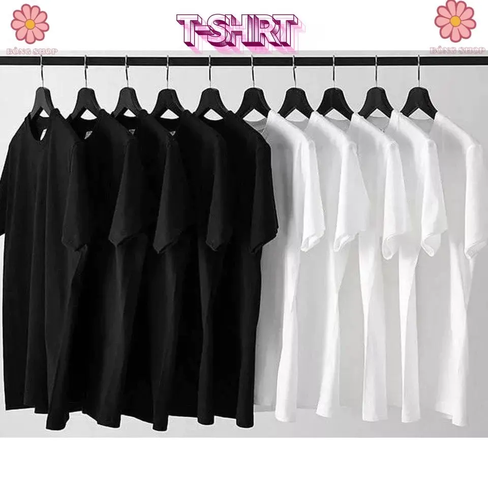 Áo thun trơn Kirk.-Land UNISEX [FREESHIP] - phông nam nữ cổ tròn- Trắng, Đen - Màu: