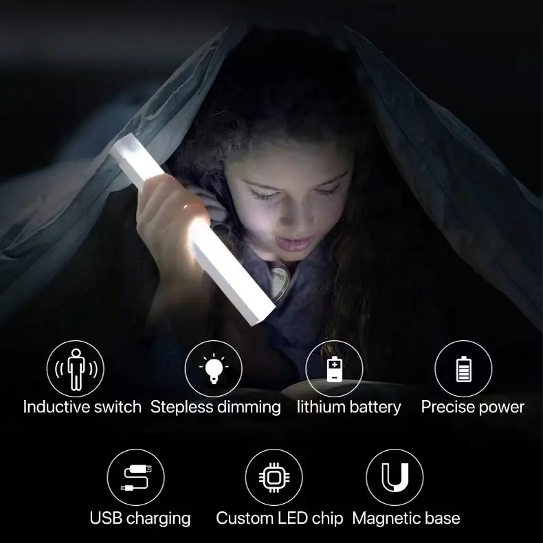 YHOME Lampu tidur LED tombol multifungsi lampu belajar lampu lemari portable / Lampu Stick Panjang LED Sensor Gerak Magnetic Motion Sensor Y258 7