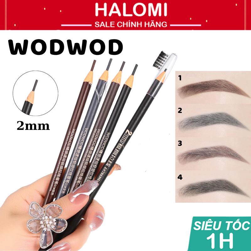 Chì xé kẻ mày WODWOD Eyebrow Pencil tiện lợi chống nước lâu trôi 2mm phẩy sợi siêu mảnh tự nhiên