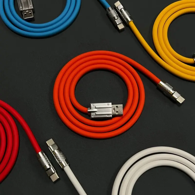 Plastic Silicone Fast Charging 120W Cable (Micro, Lightning, Type C)