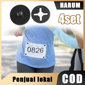 Bib Clip Holder Magnet 4Pcs Kancing Nomor Dada Running Marathon dengan Sistem Magnet O yang Aman dan Praktis