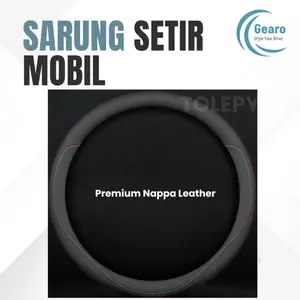 GEARO Sarung Setir Mobil Premium Nappa Leather | Round dan D Shape | Car Steer Cover