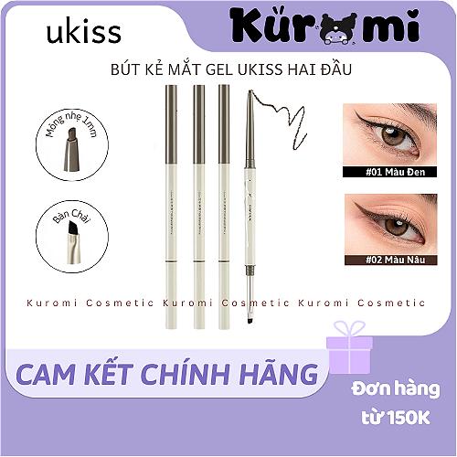 [UKISS] Bút chì bút kẻ mắt ukiss hai đầu dạng gel có siêu mỏng Cọ Chì kẻ mắt ukiss chống nước chống bẩn lâu trôi (60mg)