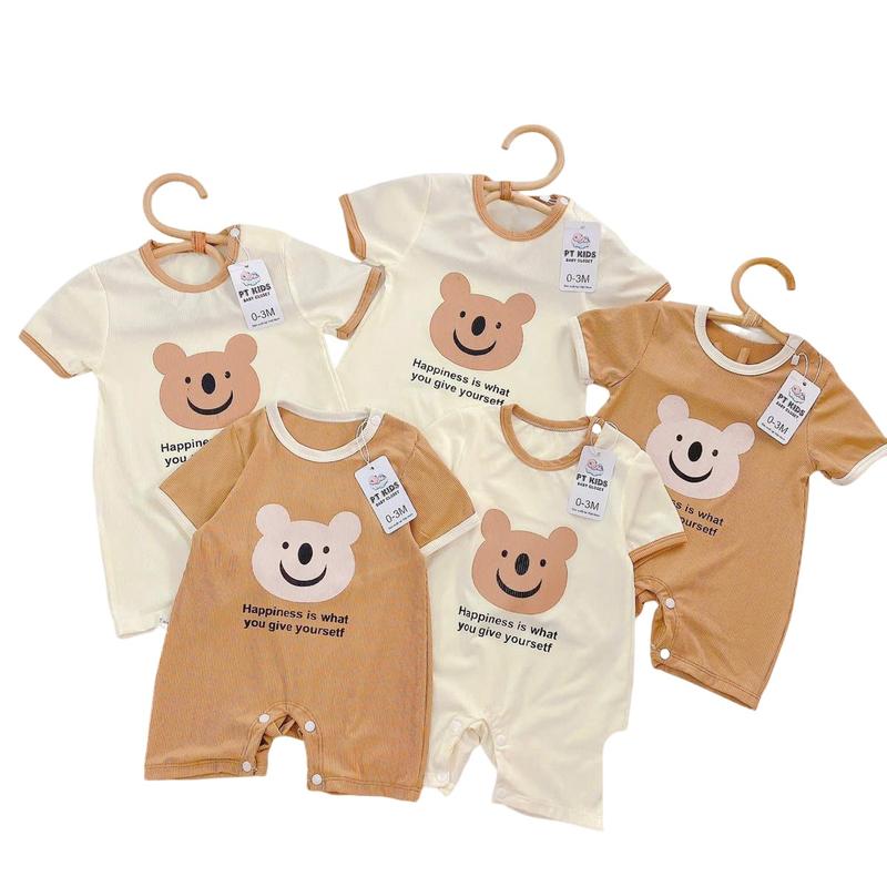 Combo 3 Bộ Body Suit Áo Liền Quần Ngắn Tay - Vải Thun Tăm Mềm Mát Cho Bé Trai Bé Gái Size Từ 3 Đến 8Kg ( Có Set 2 Bộ ) Jumpsuit