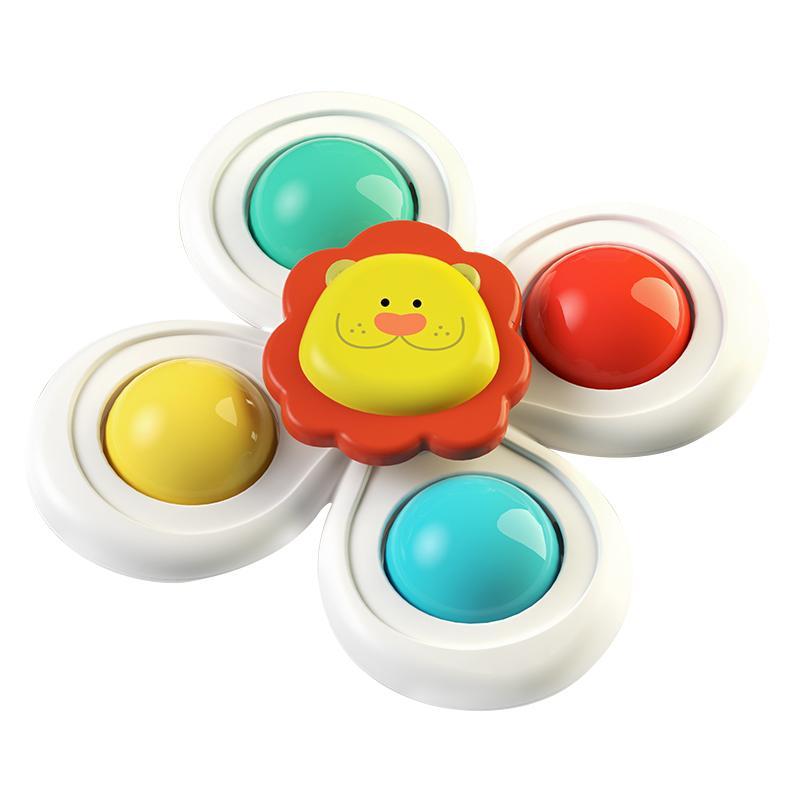 Suction Cup Spinner Toys, 3pcs/set Cartoon Animal Design Spinning Top, Rotating Finger Educational Grasping Toys, Rotating baby Toy with Suction Cup, Baby Toys Infant Toys Toddler Toys 9