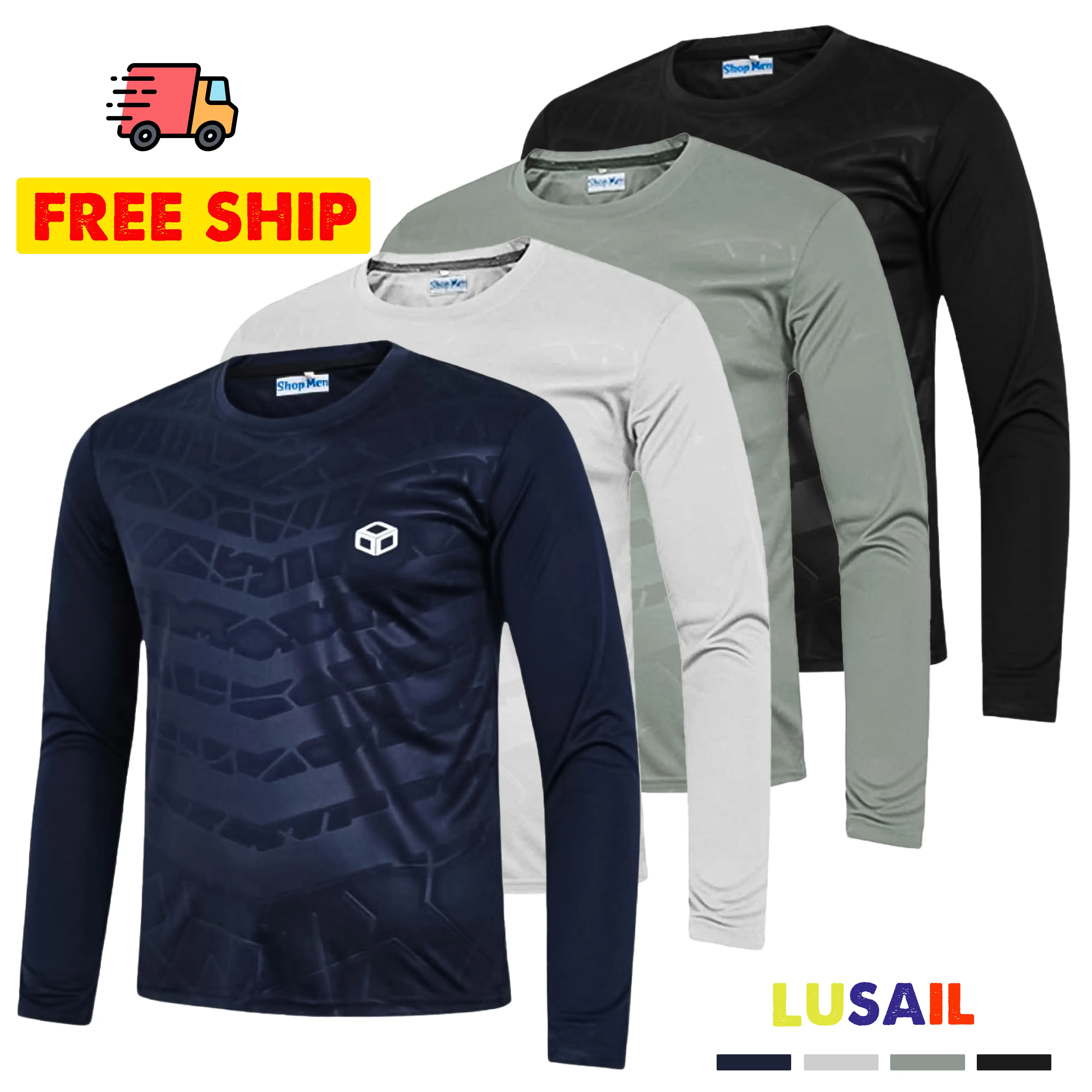 Combo 4 Áo Thun Nam Dài Tay Cổ Tròn Thời Trang - Chất Liệu Mềm Mịn Khô Thoáng, Bền Đẹp