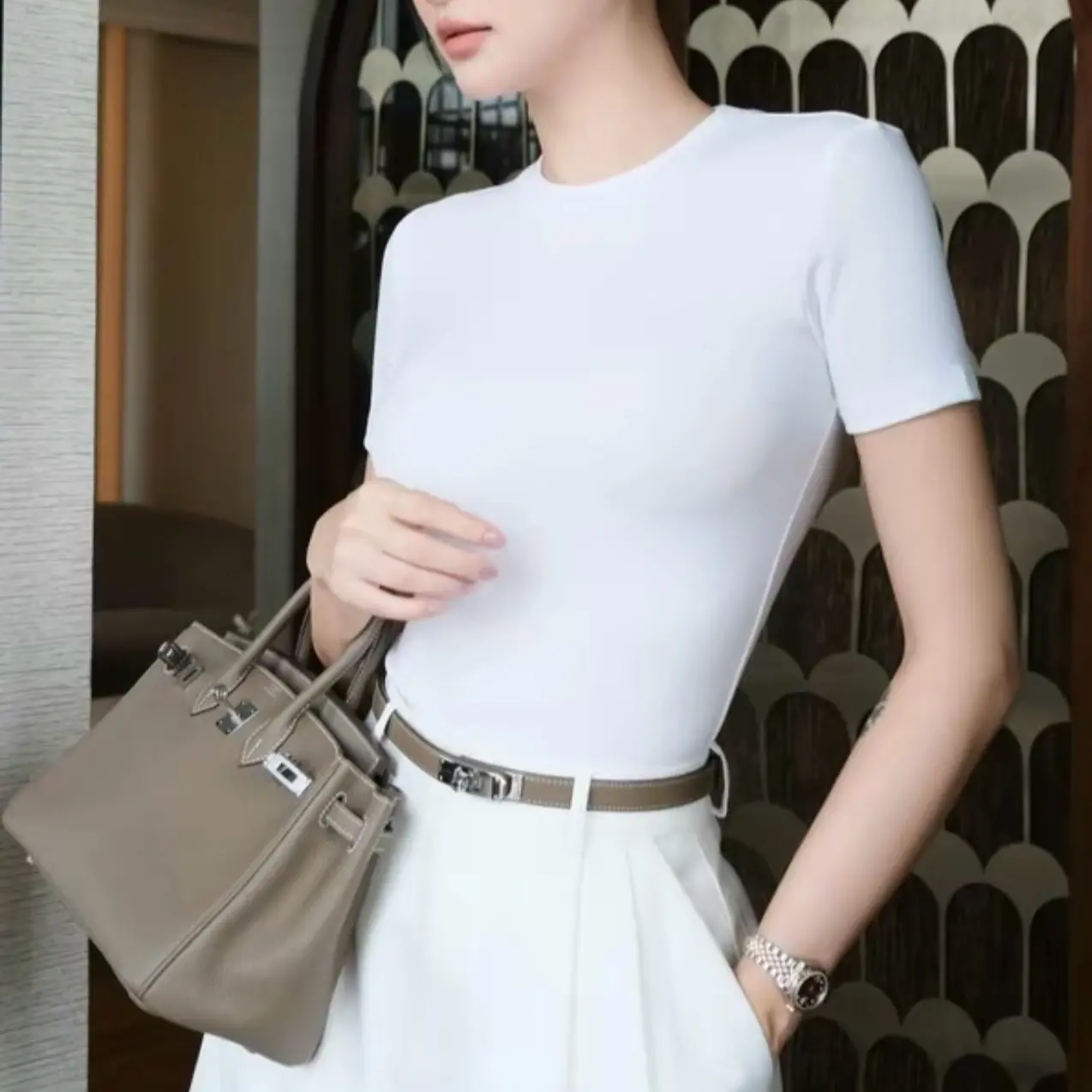 [ HÀNG CHOUCHOU ]  Áo thun nữ trắng trơn Top Women