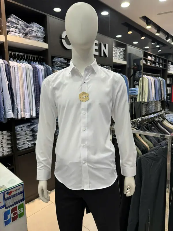Áo sơ mi dài tay owen dáng regularfit có túi ngực,chất liệu sồi mềm mại 4