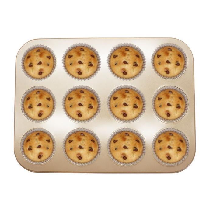 Gambar Loyang teflon cupcake muffin isi 12 anti lengket import Premium dari Mail Living Kab. Bandung Tokopedia