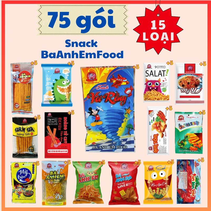 Combo 75 Gói Mix Vị Ba Anh Em Food Đồ Ăn Vặt Cổng Trường Đồ Ăn Vặt Việt Nam Thức Ăn Snack Cay Cay