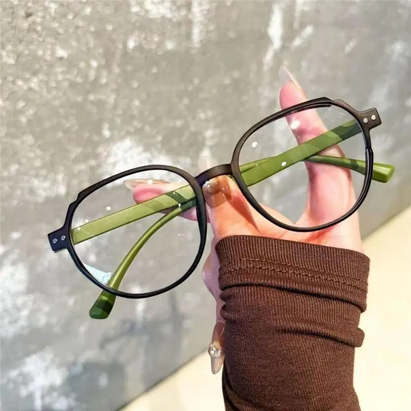 2025 New, Frosted Frame, Personality Design, Olive Green, Plain Glasses, Female, Radiation Protection, Anti-Blue Light, Myopia Glasses Rim, Slim, Daily Match, Simple and Stylish