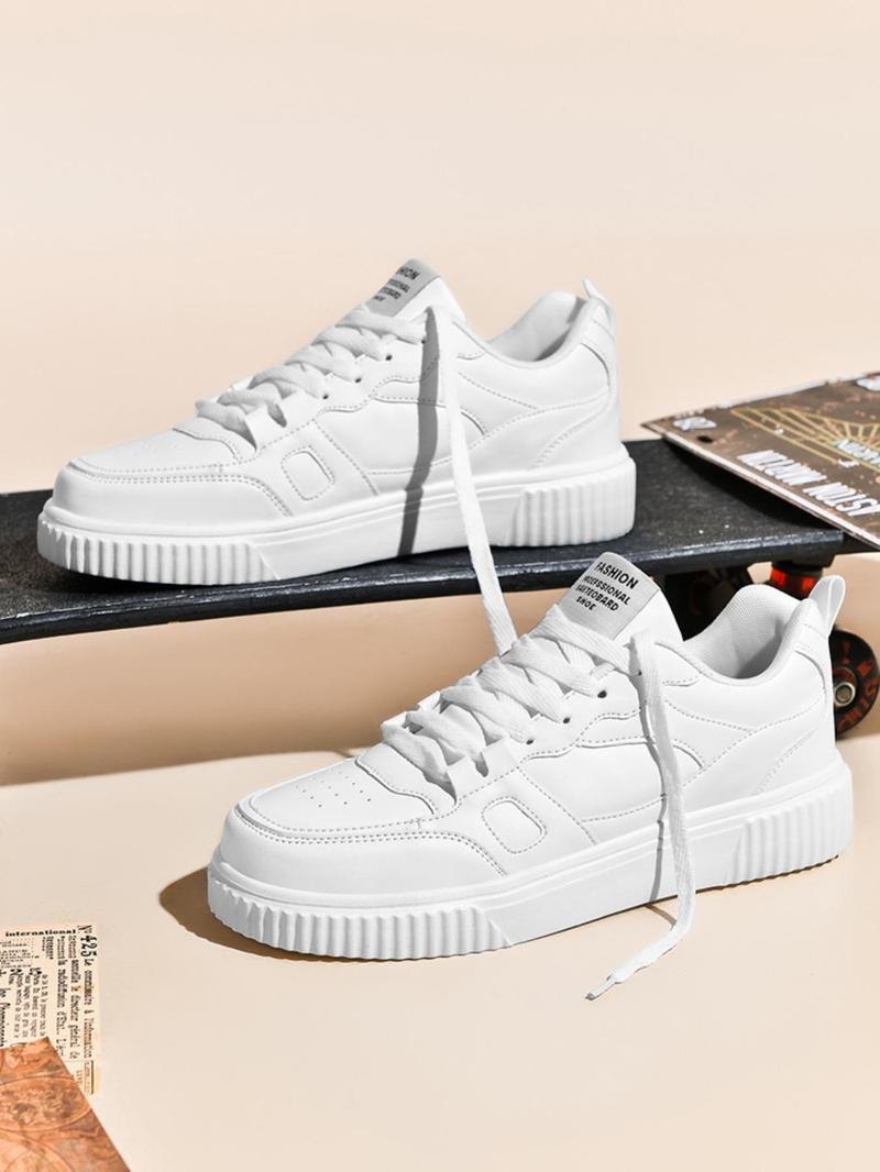 Product Introduction of Men's Fashionable Lace Up Low Top Sneakers, Casual Breathable Lightweight Sports Running Shoes, Male All-match Round Toe Shoes for Daily Wear 5
