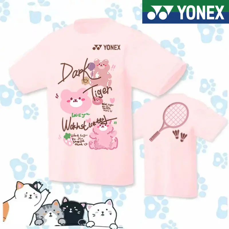 Áo Thun Cầu Lông, Yonex, Nhanh Khô, Trang Phục Tập Luyện Cầu Lông, Dành Cho Nam, Nữ Và Trẻ Em, Dáng Rộng Vừa Vặn, Áo Thun ngắn Tay Thể Thao, Hàng Mới Về Năm 2024
